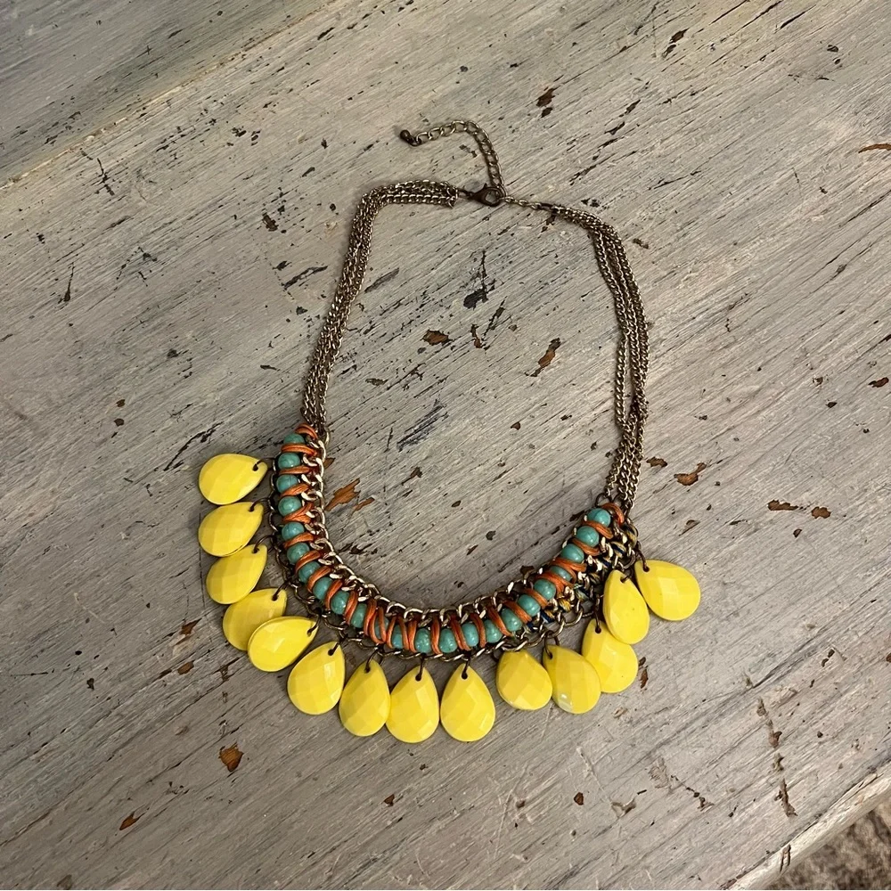 Colorful Multi‎ Layered Chunky Beaded Chain Choker Good Condition